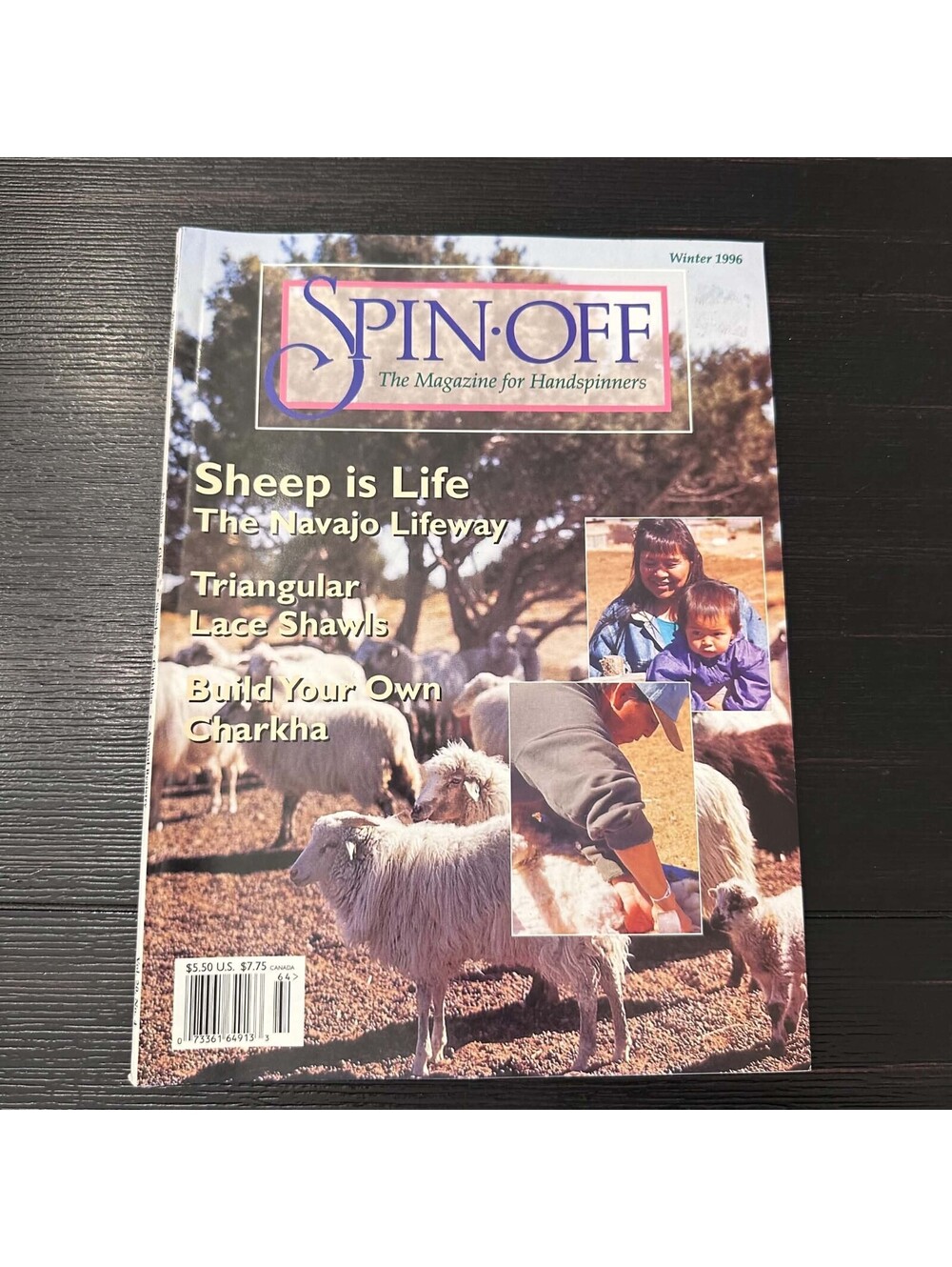 Spin Off Magazine Winter 1996 Handspinning Navajo Sheep Lace Shawls Charkha EUC